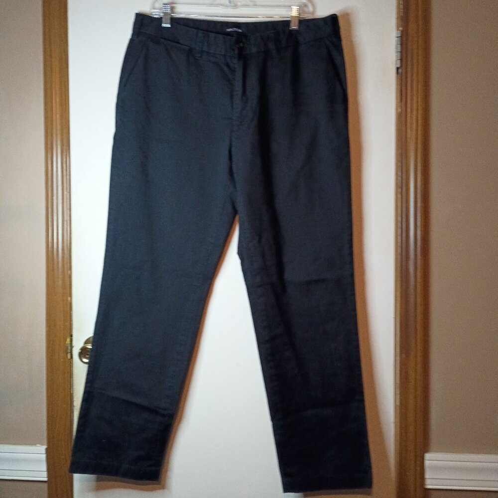 Nautica Black Straight Leg Men's Pants Slacks Slim Fit 36Wx32L